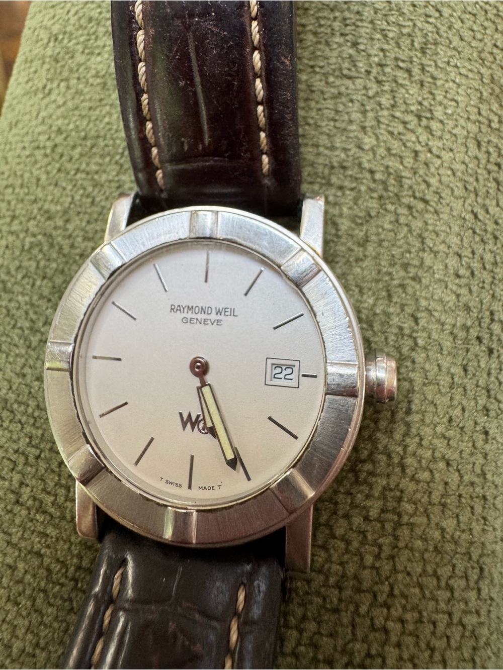 Raymond Weil Silver Dial Watch with Dark Brown Leather Strap - Picture 6 of 9